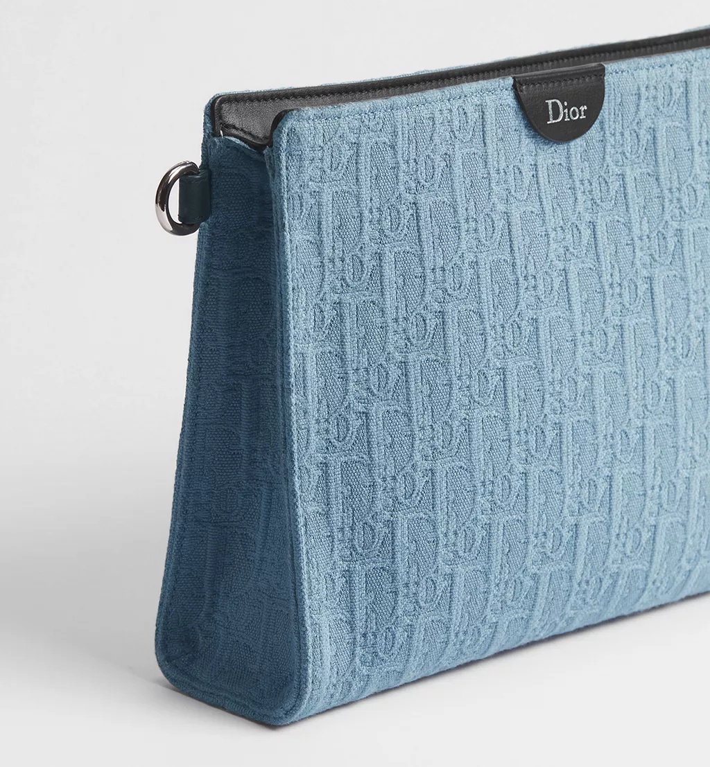 Dior A5 Triangle Pouch In Blue