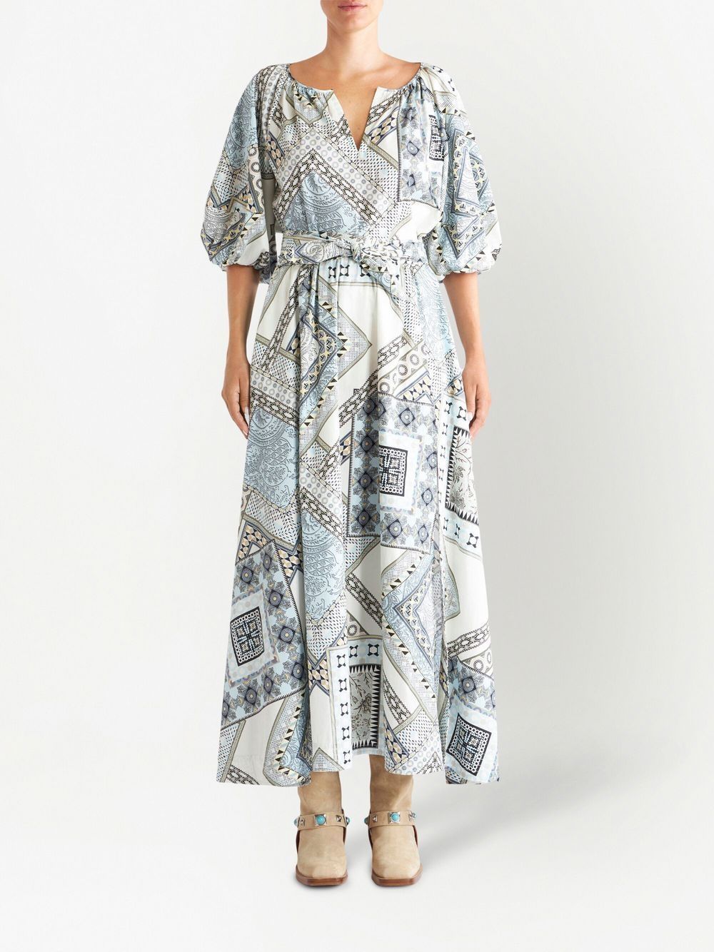Etro Baumwollrock Mit Patchwork-motiven In White