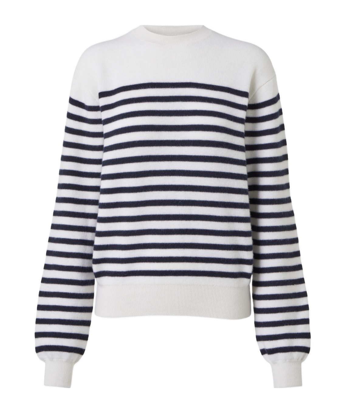 Khaite Viola Striped Cashmere-blend Sweater In White