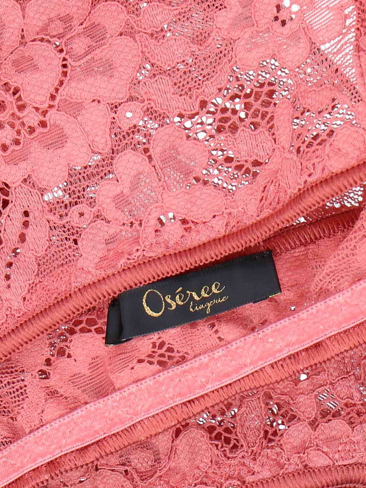 Oseree Oséree Floral-laced Cropped Sports Bra In Pink