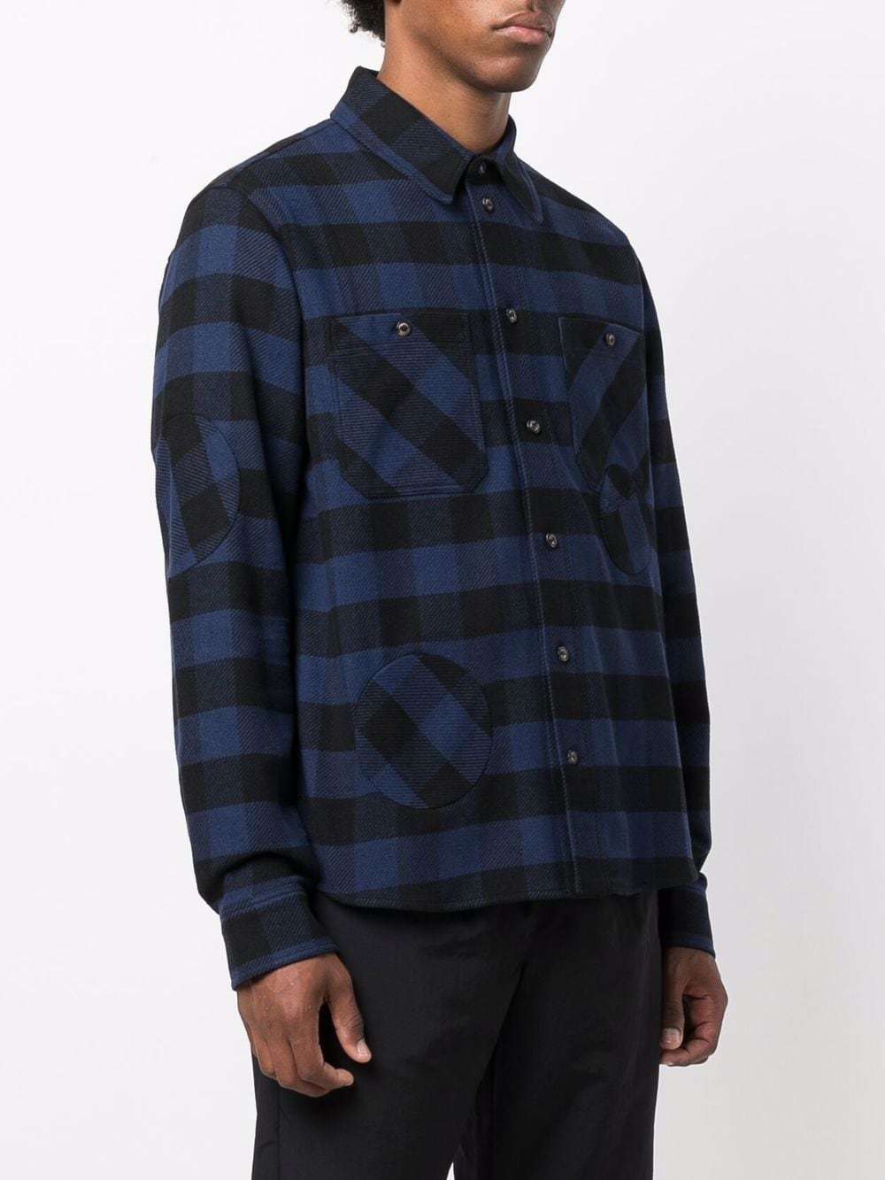 Off-white Patch-embellished Check Shirt In Black