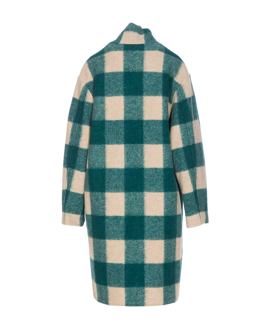 Isabel Marant Étoile Gabriel Checked Felted Coat In Blue