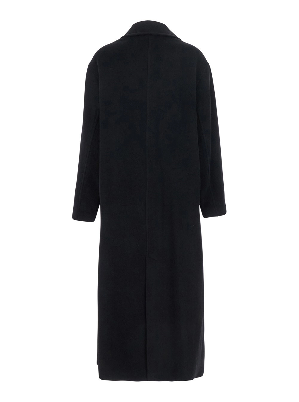Totême Shield Oversized Double-breasted Wool-blend Coat In Black