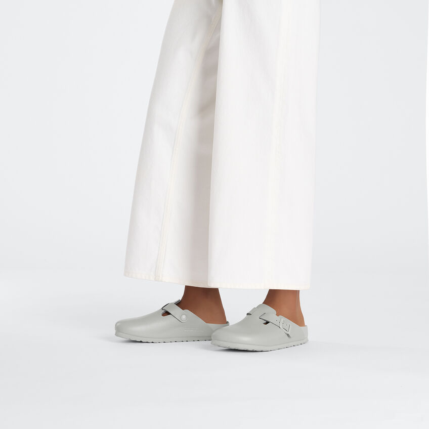 Birkenstock Buckle Muller Shoes In Gray