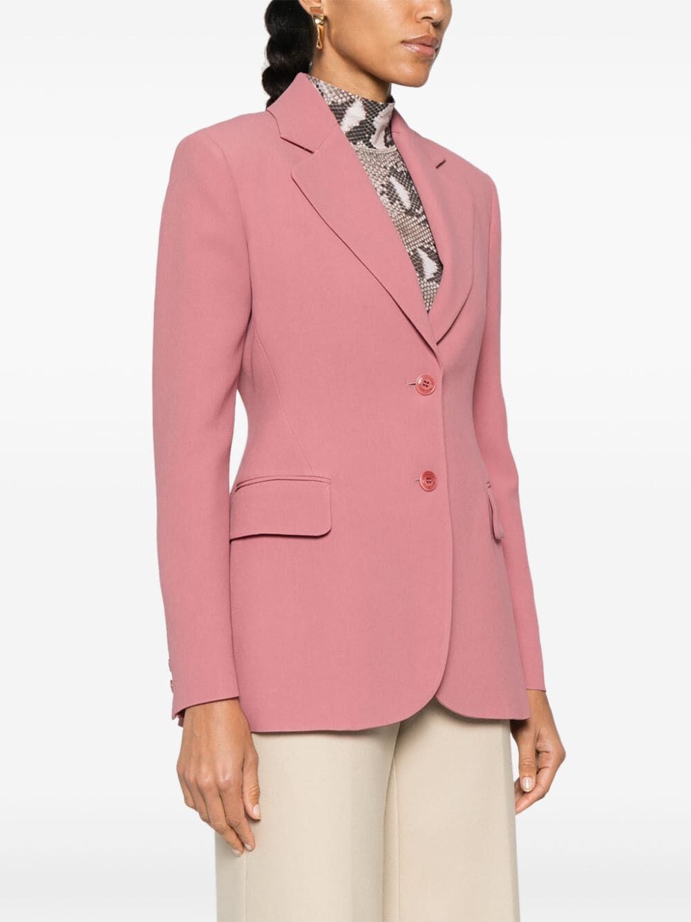 Ermanno Scervino Single-breasted Tailored Jacket With Notched Lapel In Pink