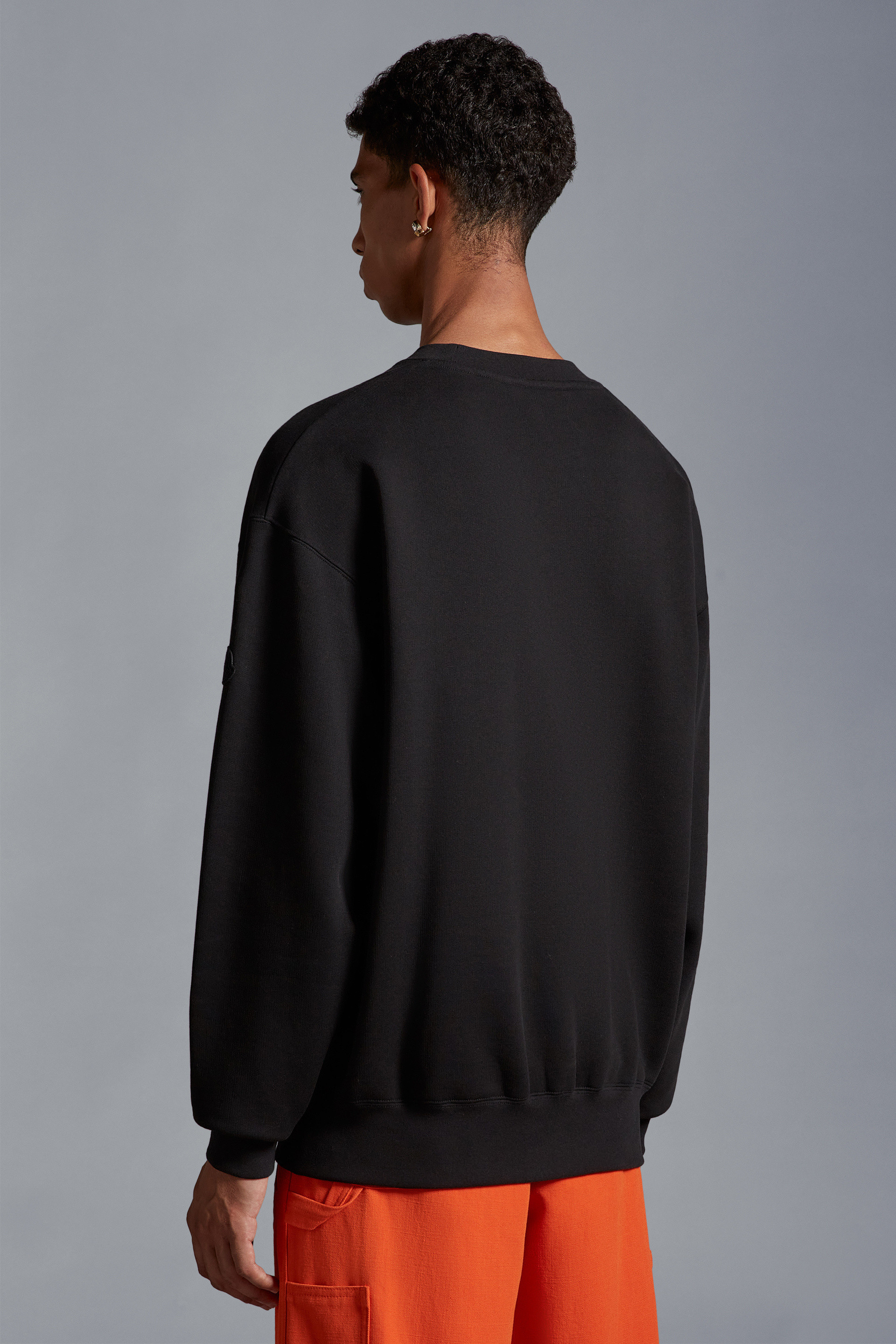 Moncler Logo-patch Cotton Sweatshirt In Black