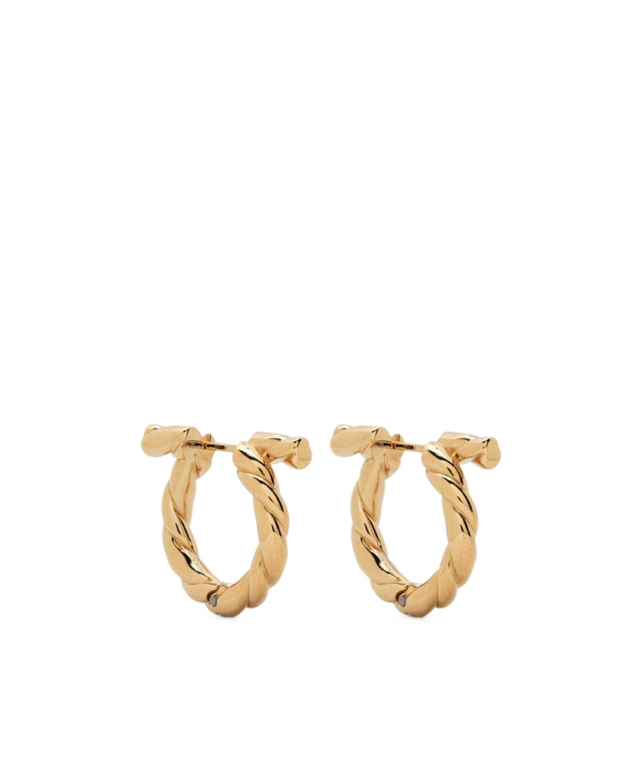 Ferragamo Salvatore Gancini Plaque T-bar Earrings In Yellow