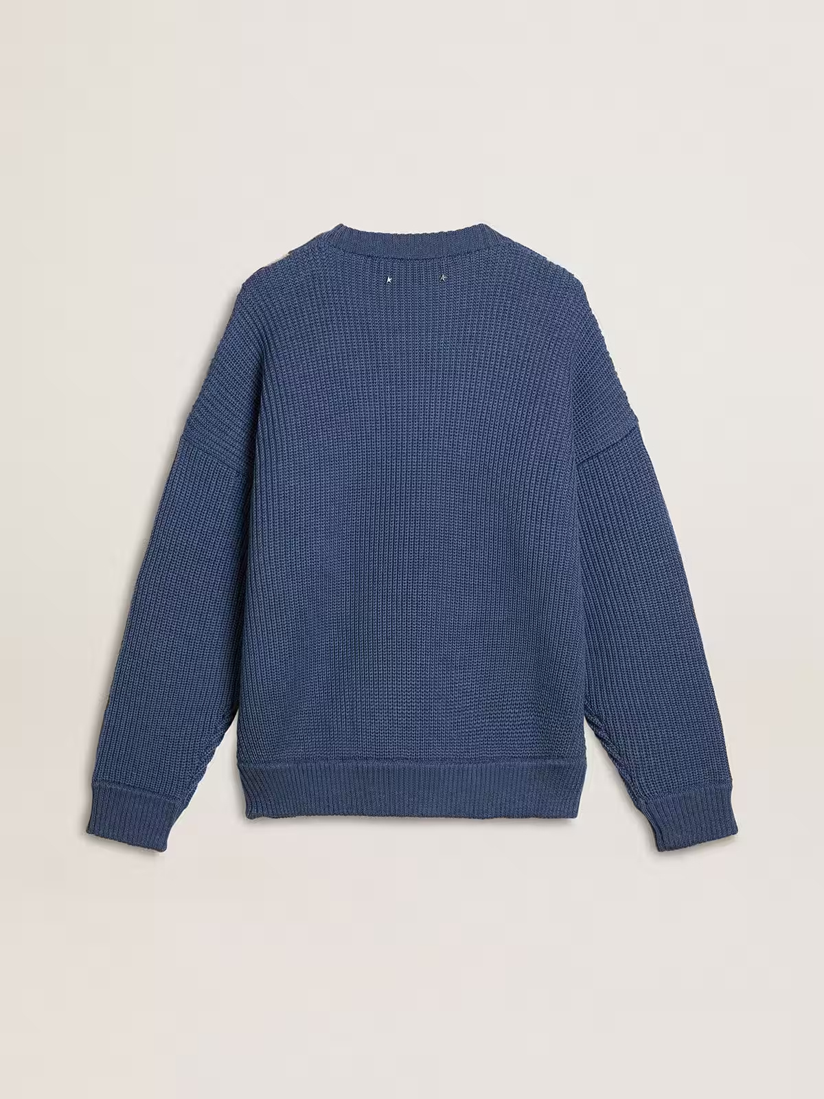 Golden Goose Jacquard Wool Sweater With Cream-colored Pattern Clothing In Blue