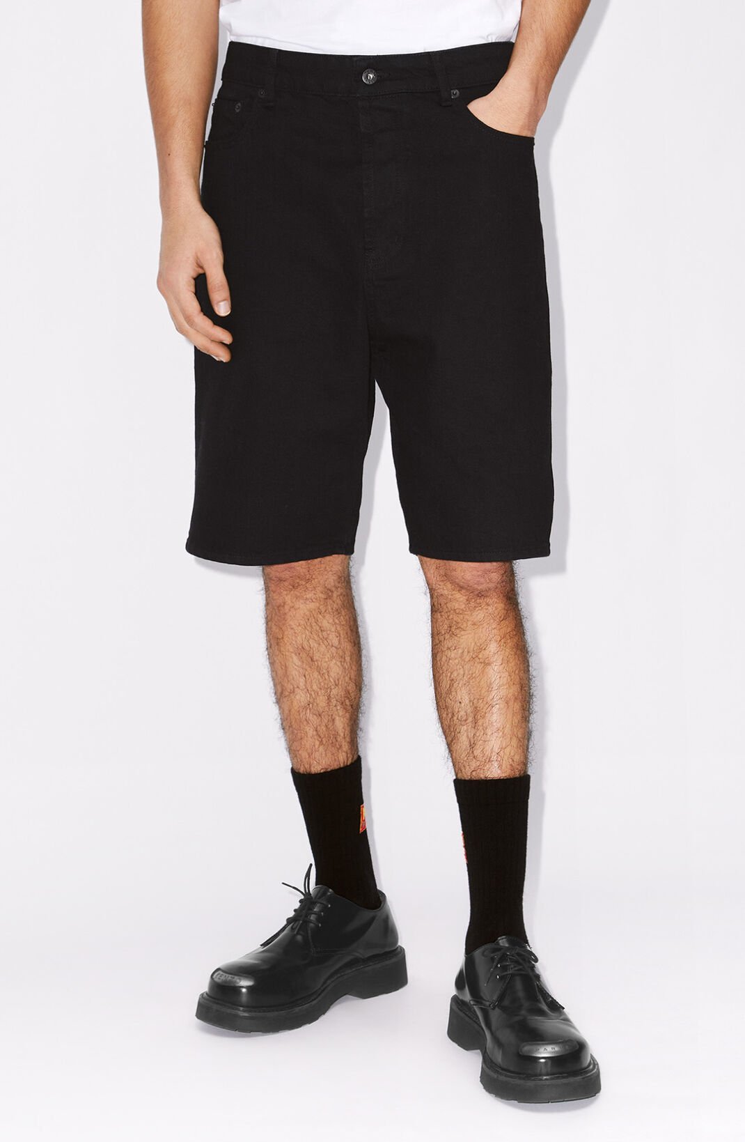 Kenzo Logo-patch Bermuda Shorts In Black