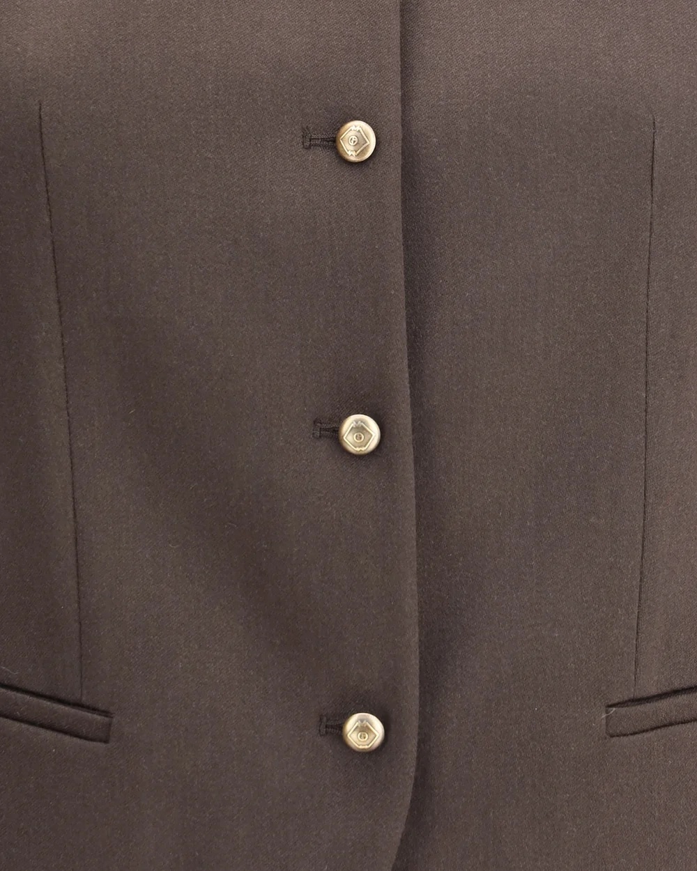 Giorgio Armani Women Single-breasted Hemp And Viscose Vest In Brown