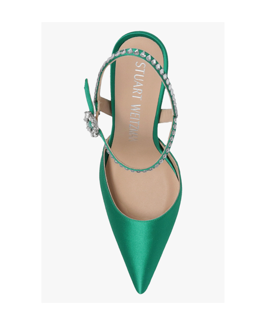 Stuart Weitzman Gemcut 100mm Ankle-strap Pumps In Green