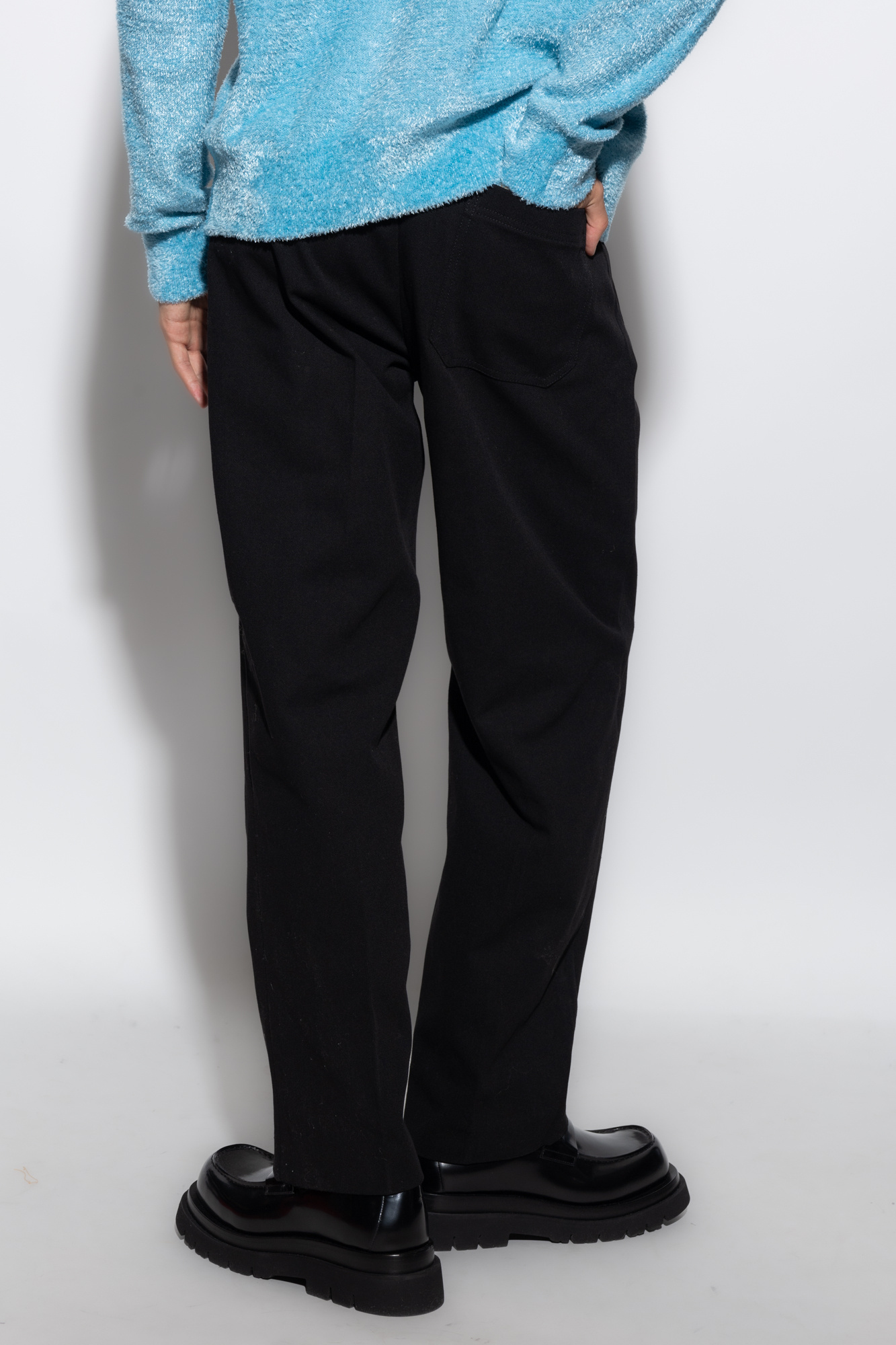 Acne Studios Straight Fit Cotton Jeans In Black