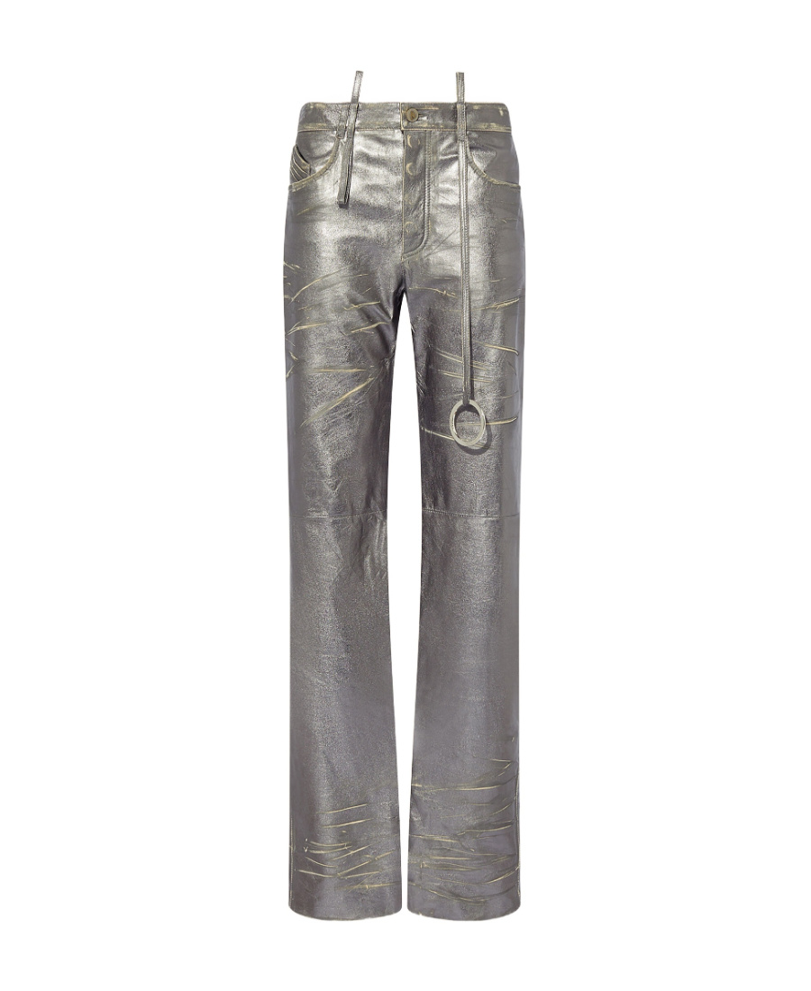 Attico Straight Casual Pants In White