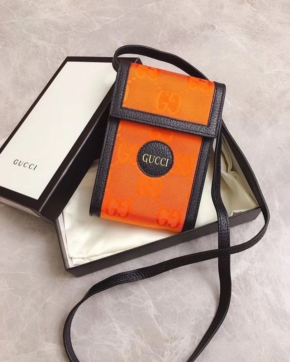 Gucci Off The Grid Gg Supreme Phone Pouch In Multicolor