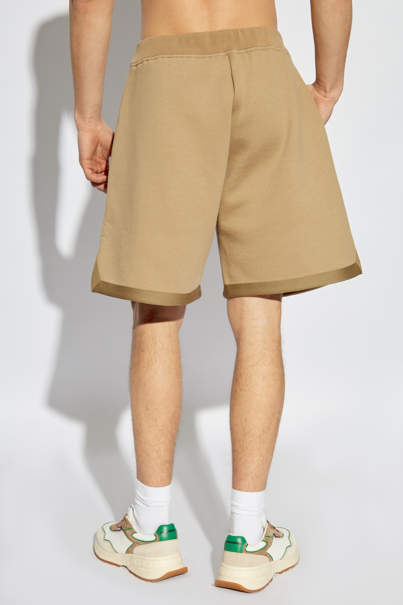 Shop Dsquared2 Printed Track Shorts In Nude