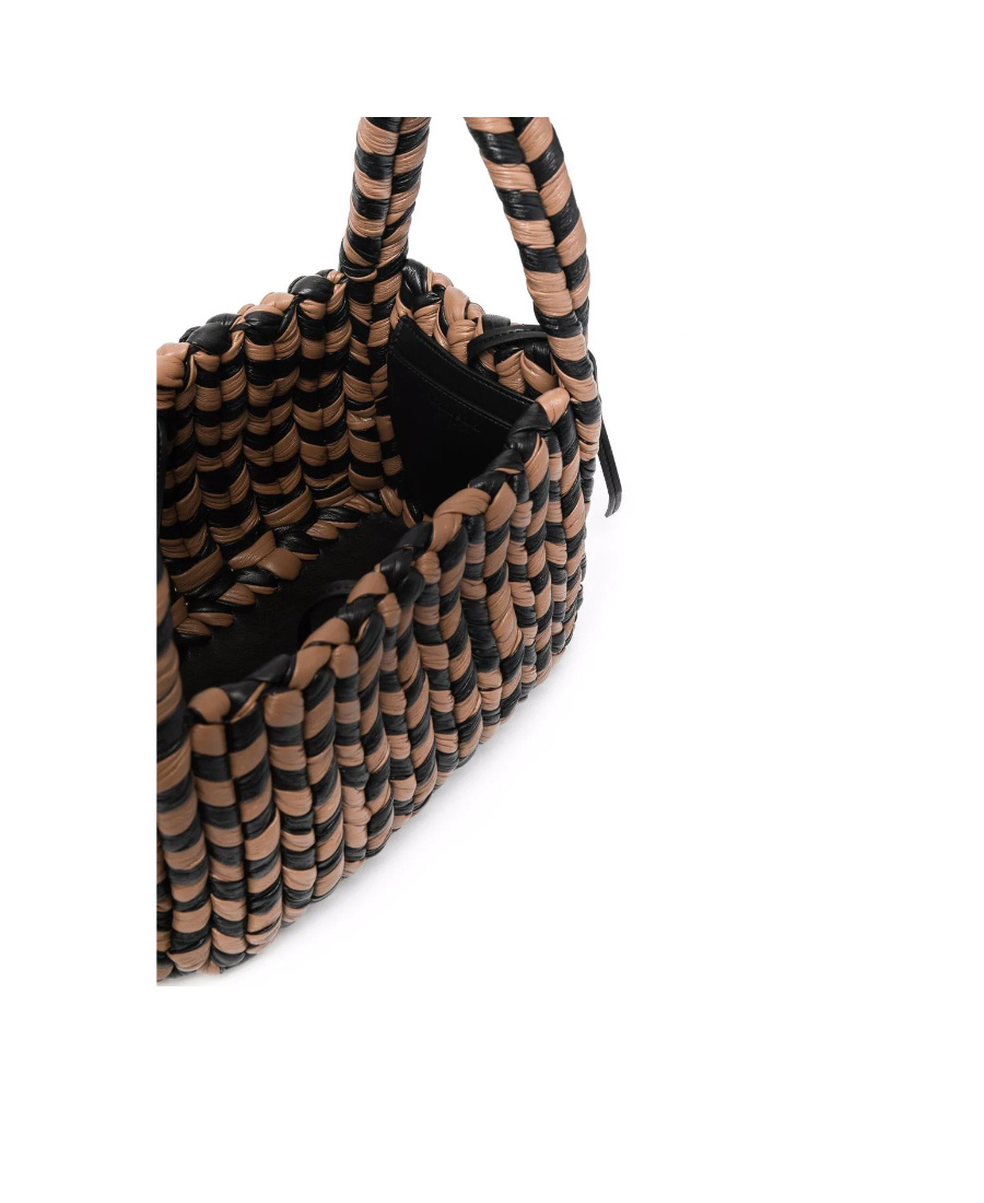 Nanushka Woven Top-handle Tote In Black