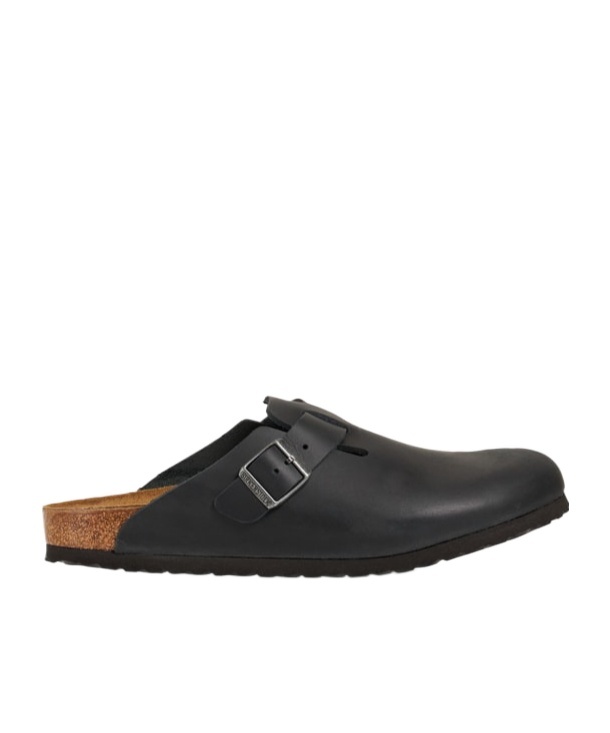 Birkenstock Boston Slipper-mule In Black Suede