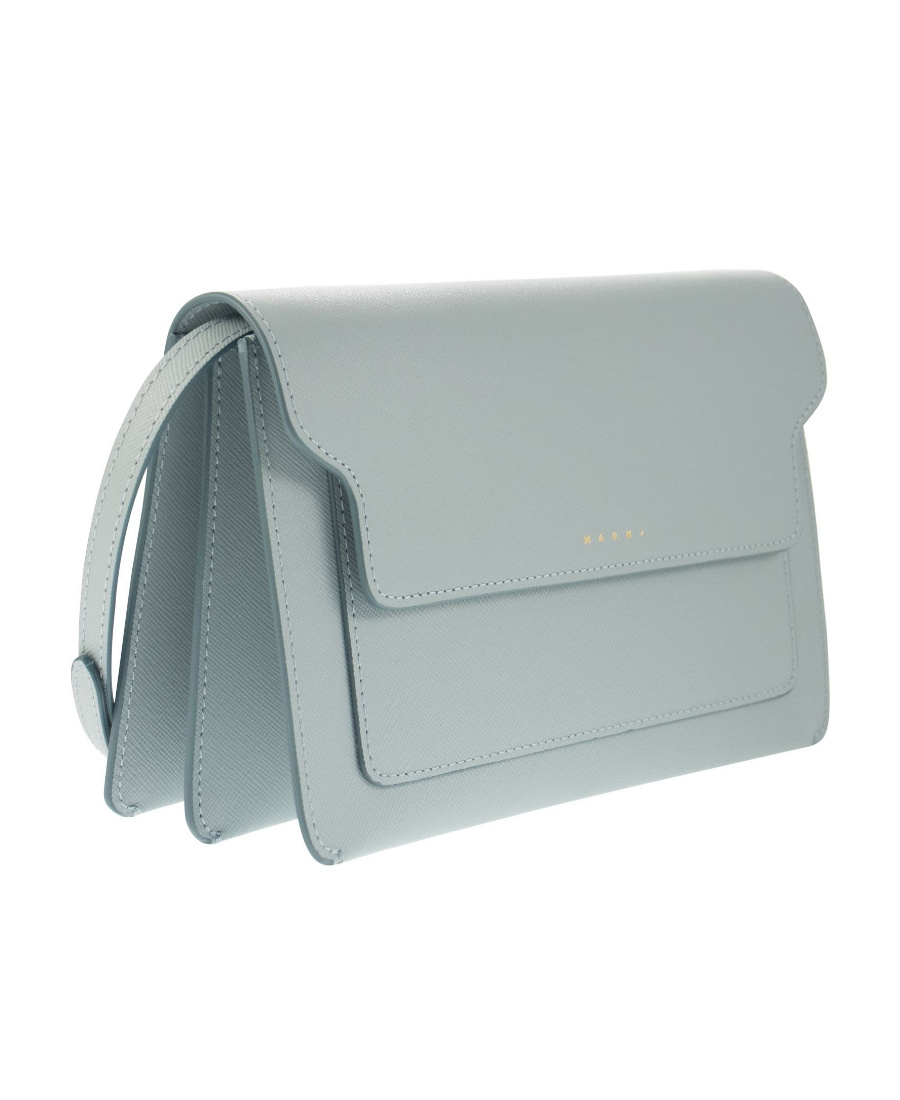 Marni Logo-print Leather Crossbody Bag In Green