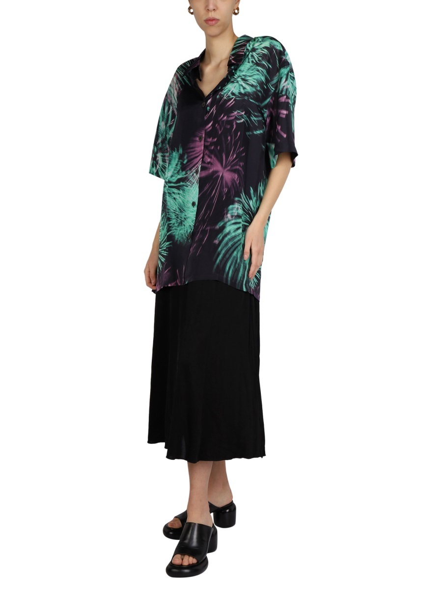 Shop Dries Van Noten Graphic Printed Buttoned Shirt In Black