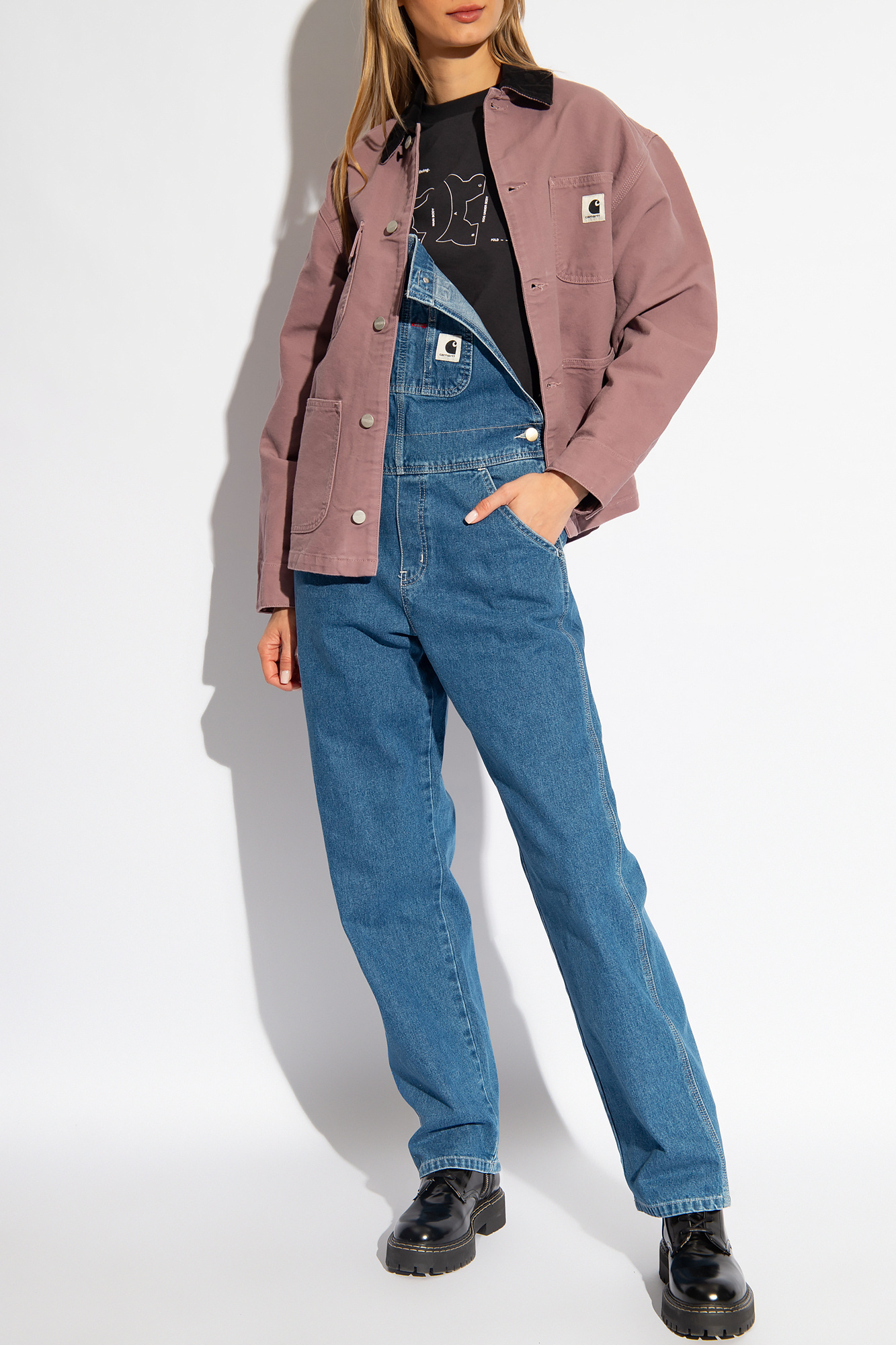 Carhartt Straight Bib Overall In Denim Blue In Blue