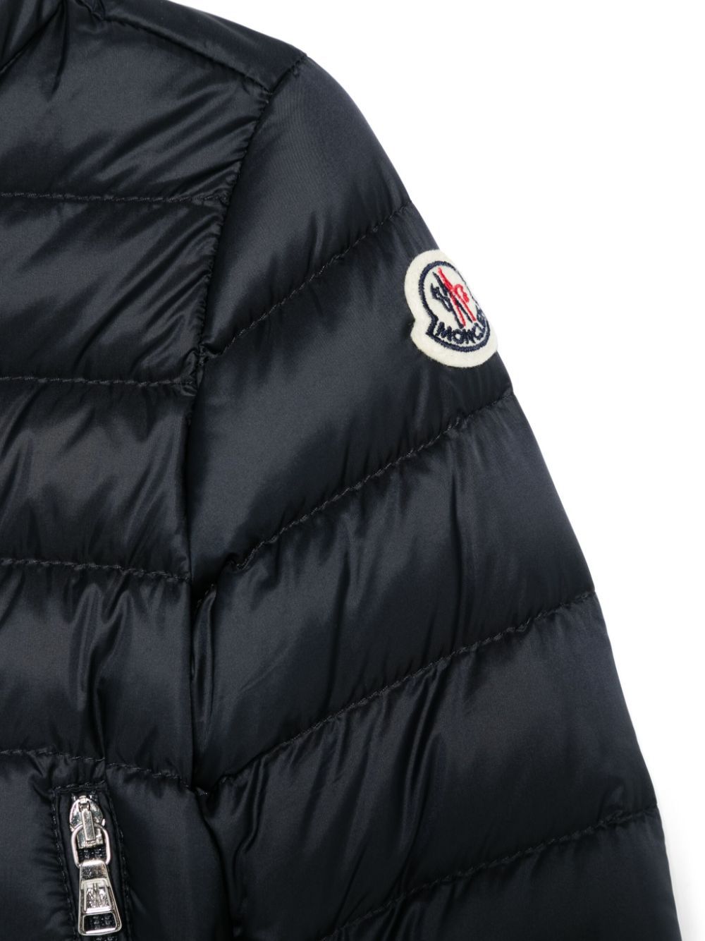 Moncler Long-sleeved Down Jacket In Blue