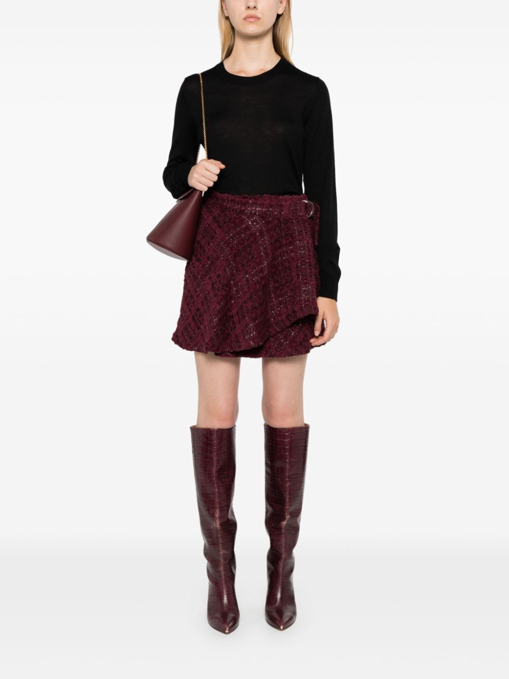 P.a.r.o.s.h Long-sleeved Knitted Sweater In Black