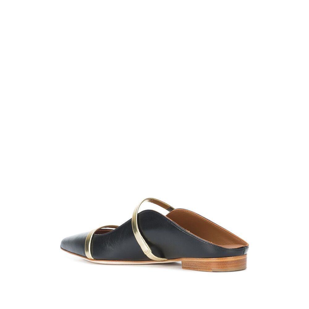 Shop Malone Souliers Black Logo Flats