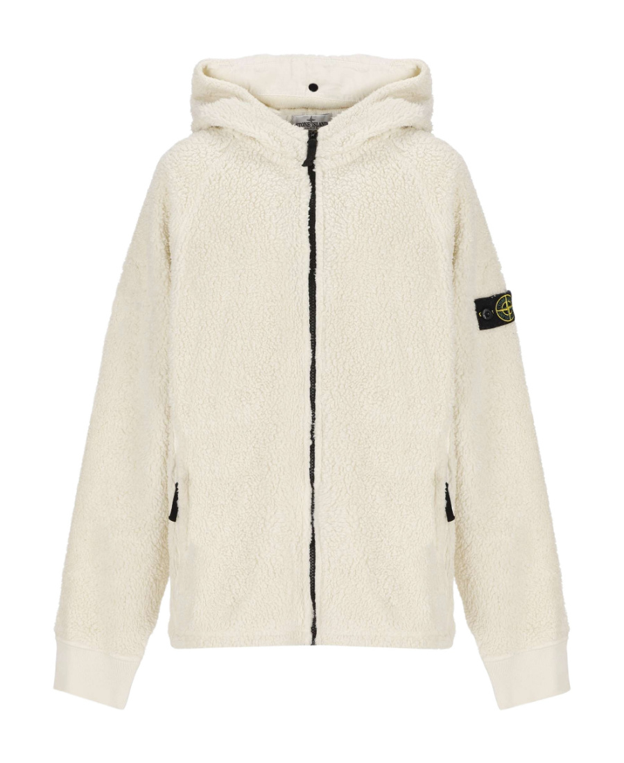 Stone Island Long-sleeved Jacket In White