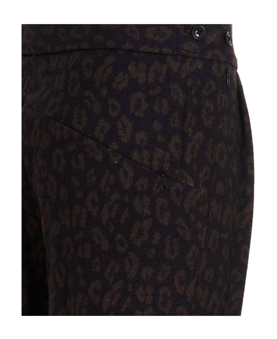 Needle & Thread Leopard Print Jacquard Pattern Casual Pants In Black