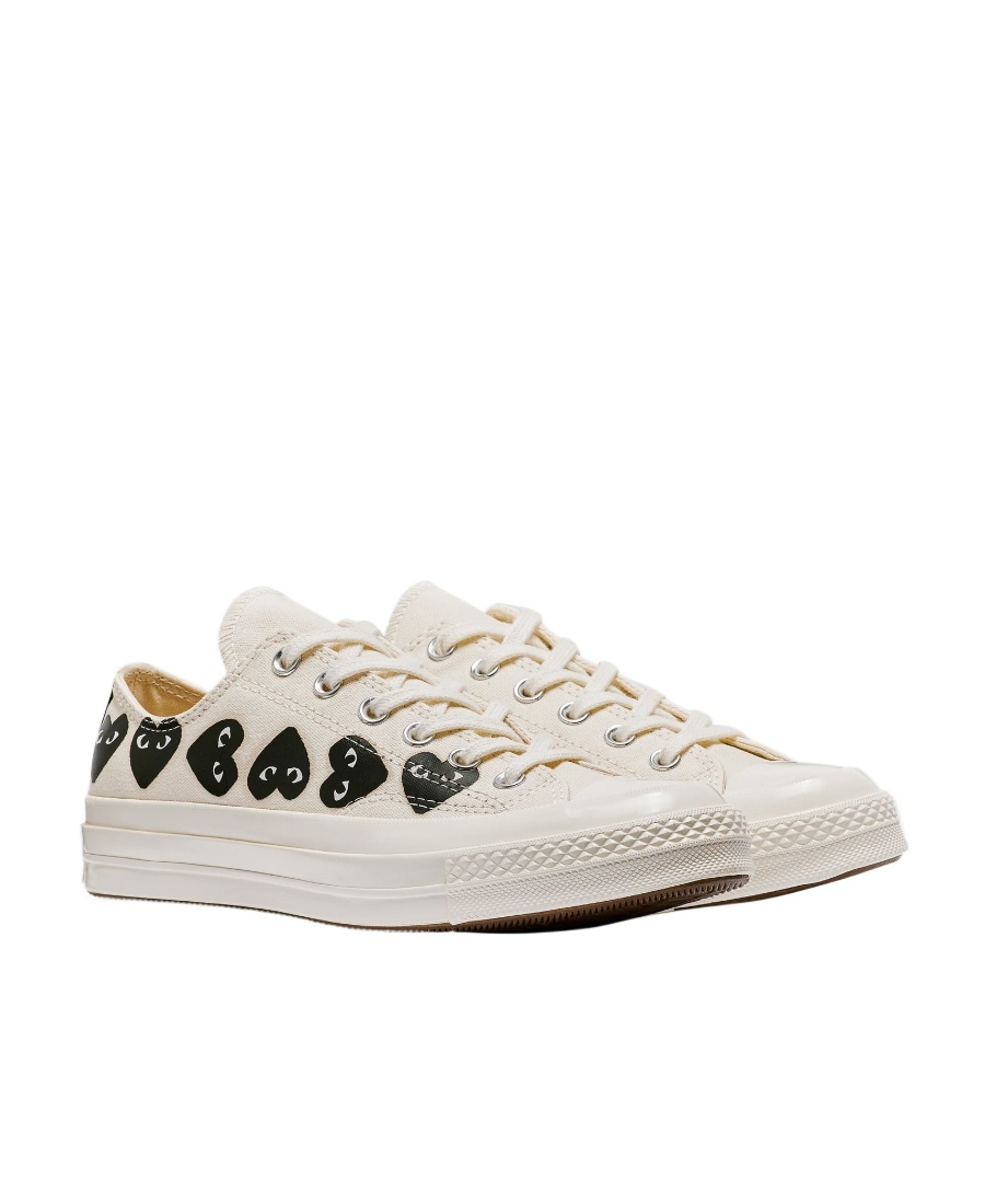 Comme Des Garçons Play X Converse Chuck 70 Heart-print High-top Cotton Sneakers In White