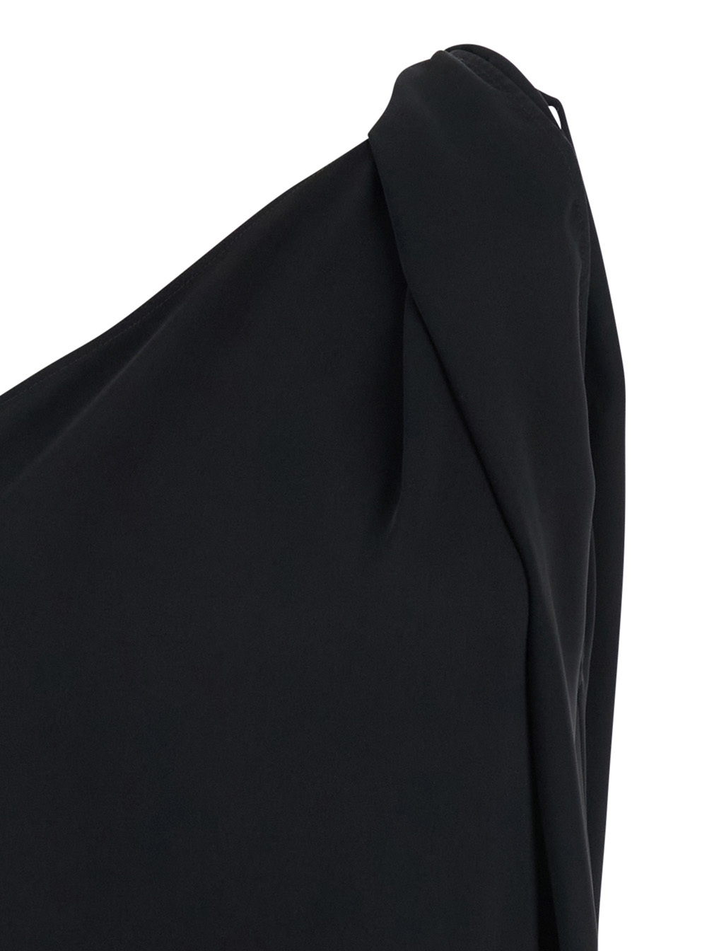 P.a.r.o.s.h Black One-shoulder Dress With Neckline In Black
