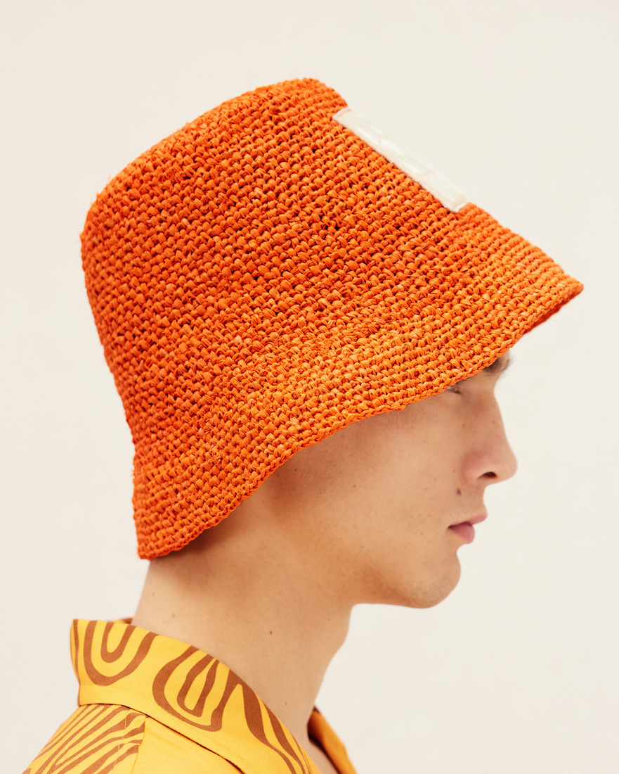 Jacquemus Logo Fisherman's Hat In Orange