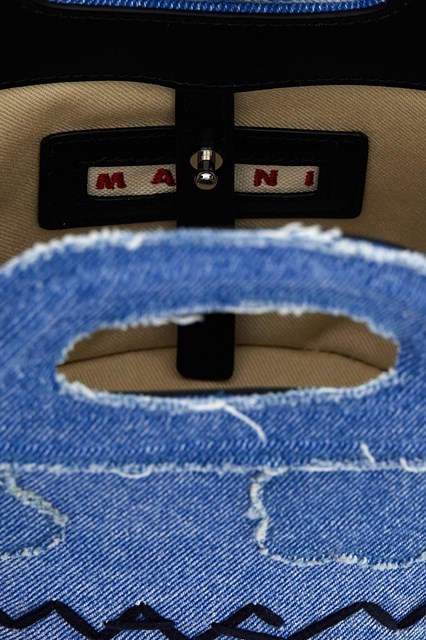 Shop Marni Tropicalia Micro Tote Bag In Blue