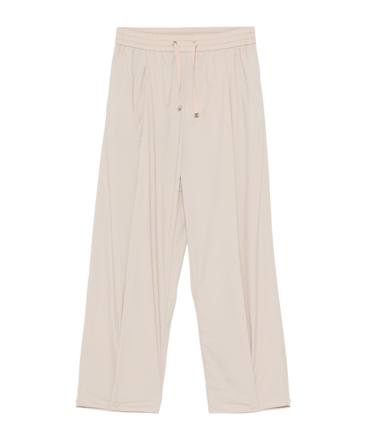 Herno Lightweight Drawstring Cropped Trousers In Metallic