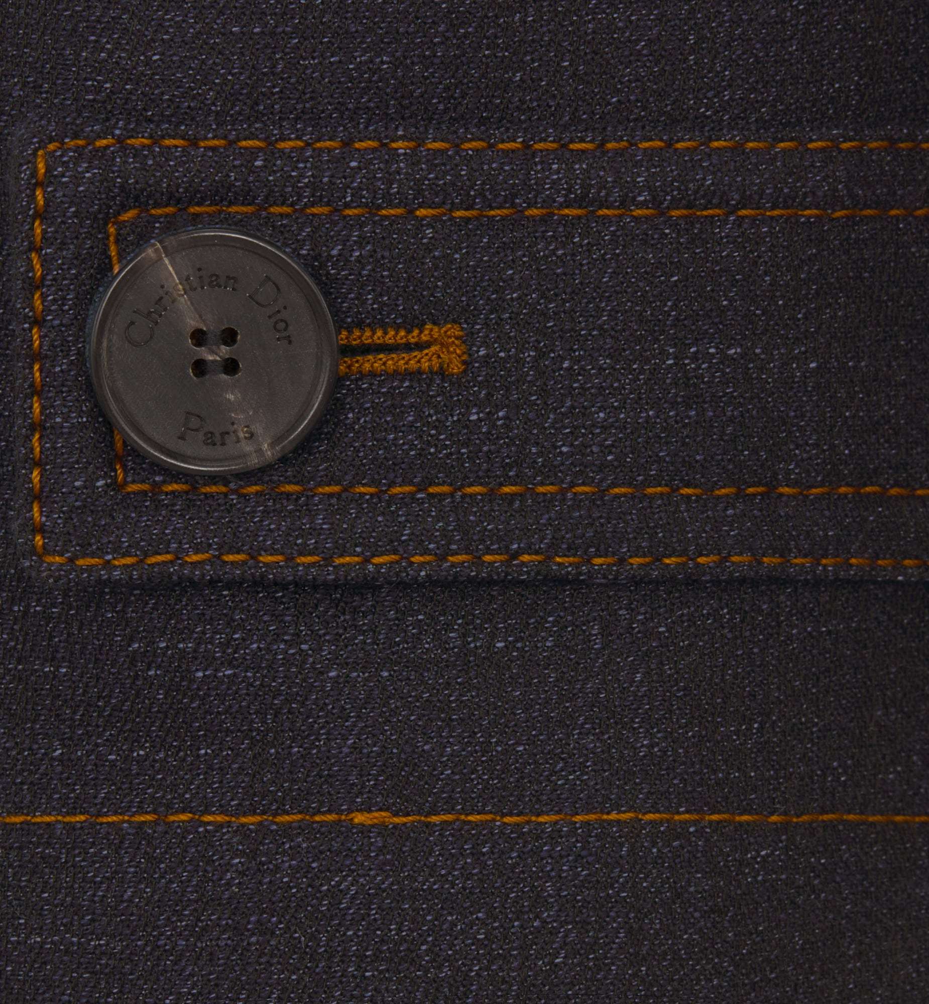 Dior Zipper Overalls Jeans In Blue