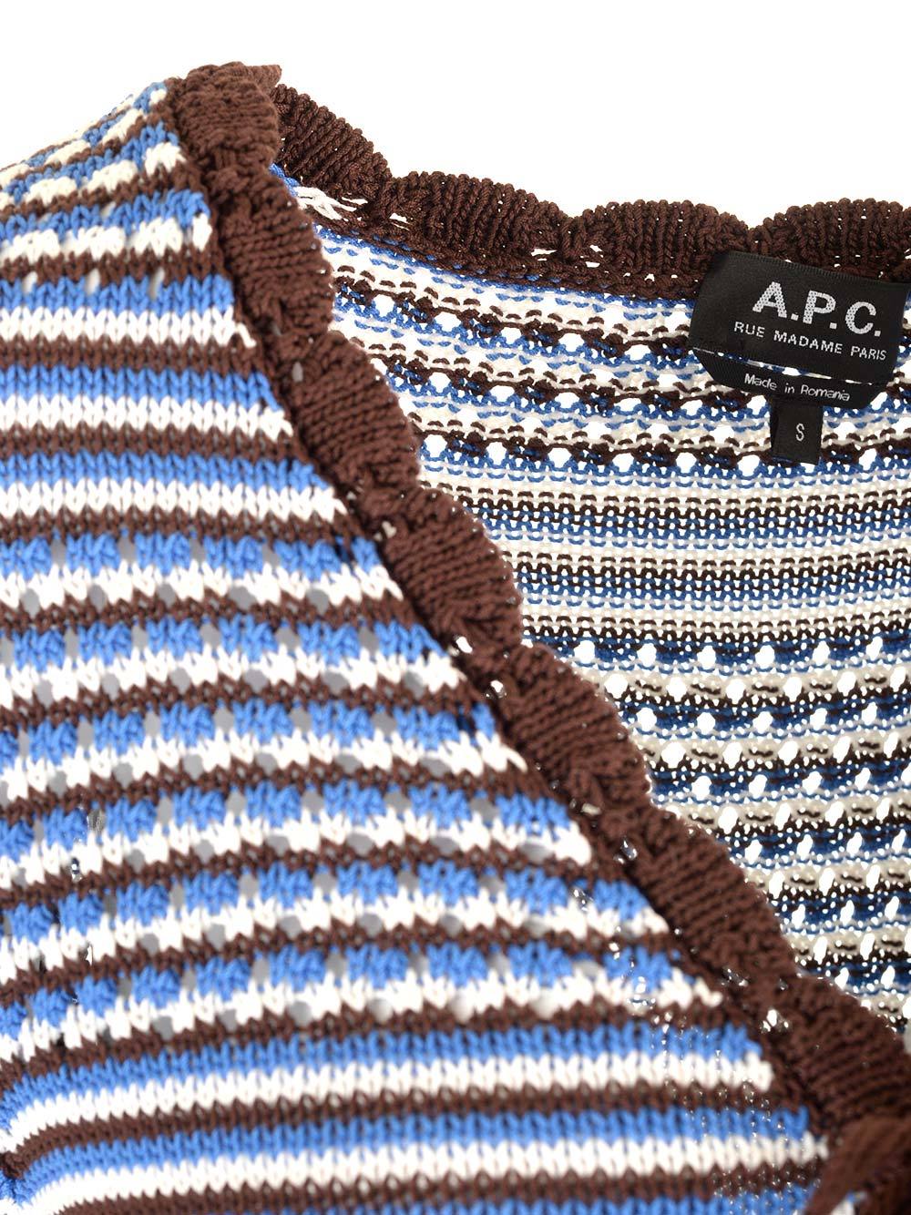 Apc Manae Cotton Knit Cardigan In Blue