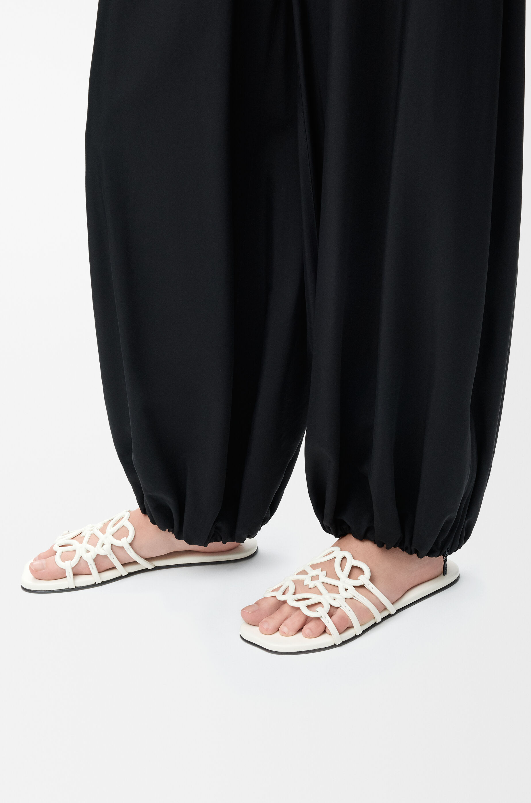 Loewe Petal Anagram Slide In Soft Calfskin In White