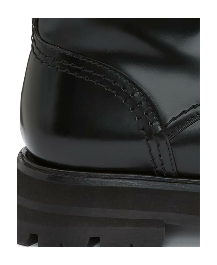 Alexander Mcqueen Wander Glossed-leather Exaggerated-sole Ankle Boots In Black