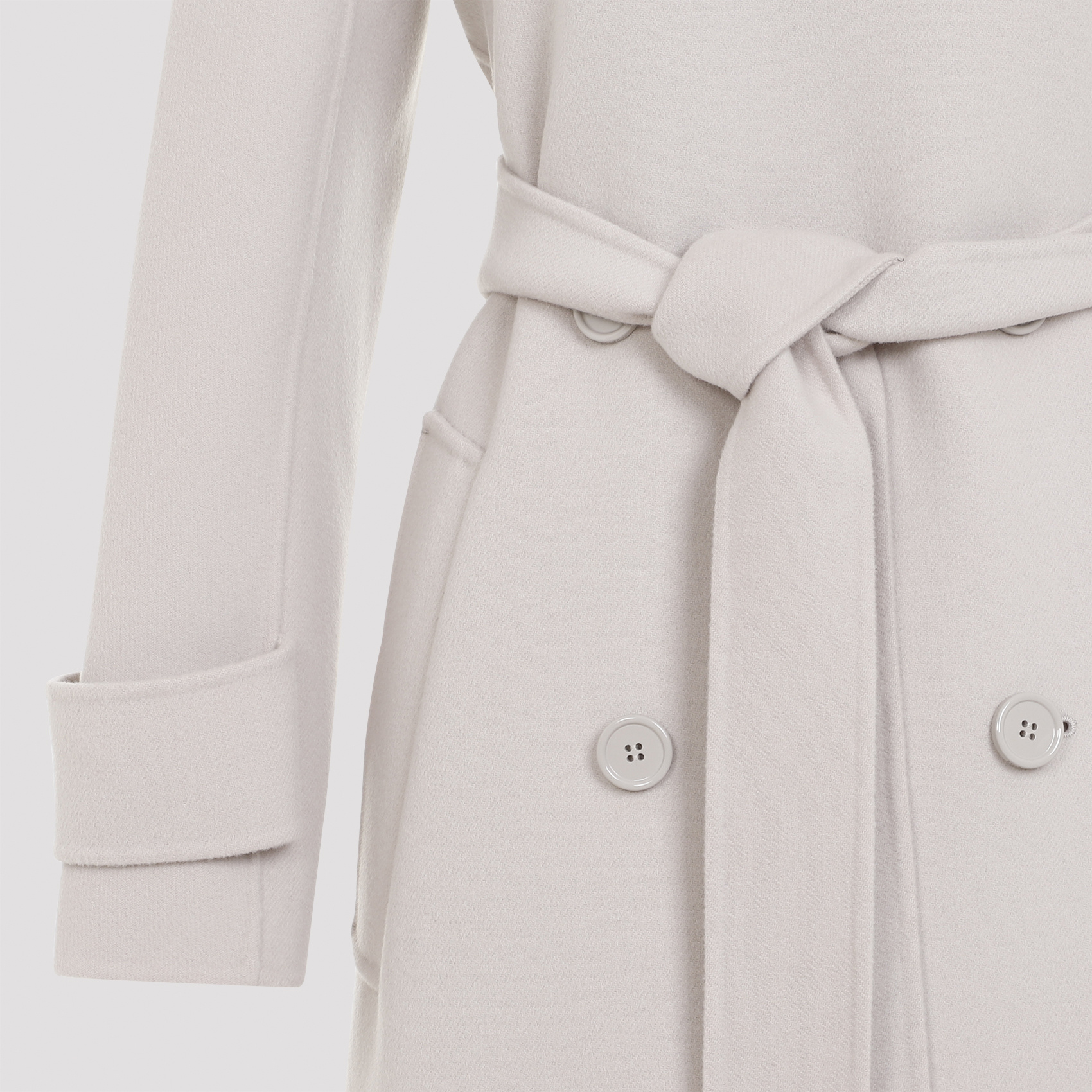 Max Mara Double-breasted Wool Coat In White