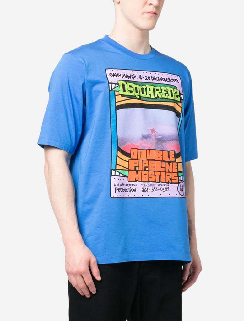 Dsquared2 Graphic-print Short-sleeve Cotton T-shirt In Blue