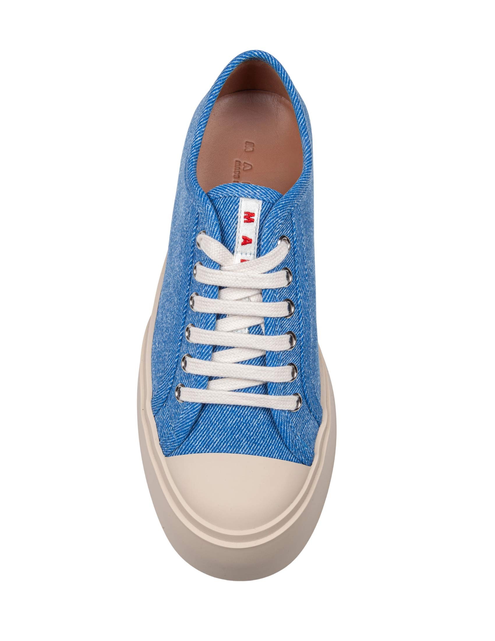 Marni Textured Blue Sneakers With Cream Sole In Blue