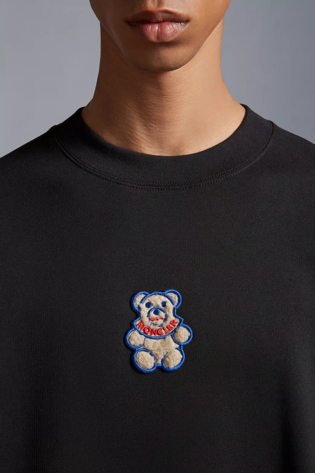 Moncler Logo-patch Cotton Sweatshirt In Black