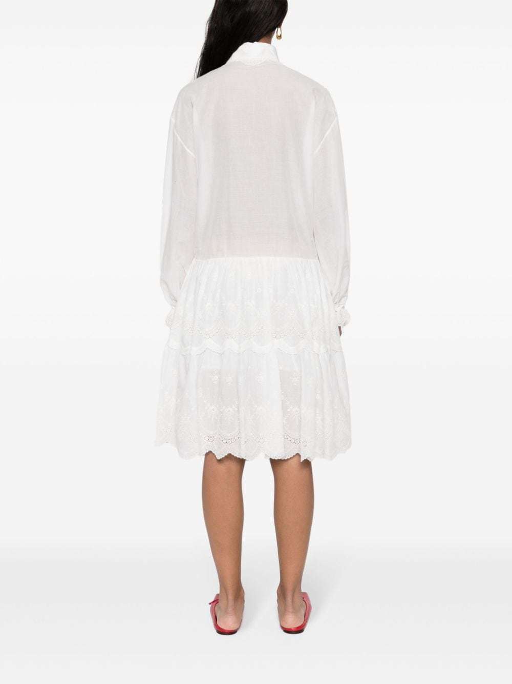 Ermanno Scervino Floral-embroidery Mini Dress In White
