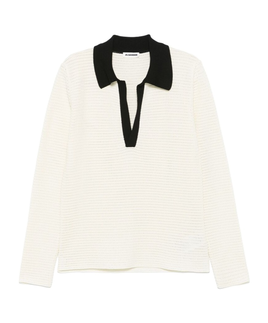 Jil Sander Open-knit Sweater In White