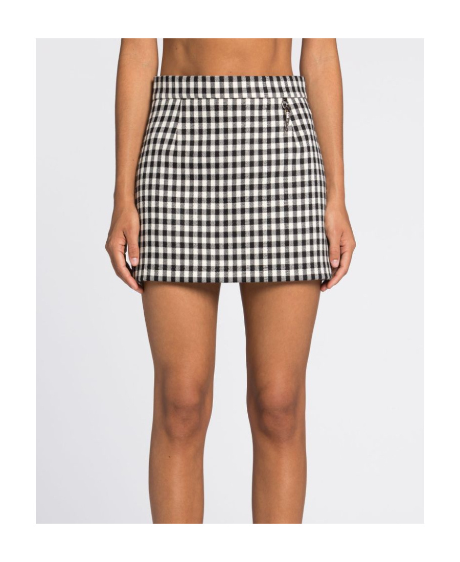 Roberto Cavalli Plaid High-rise Miniskirt In Gray