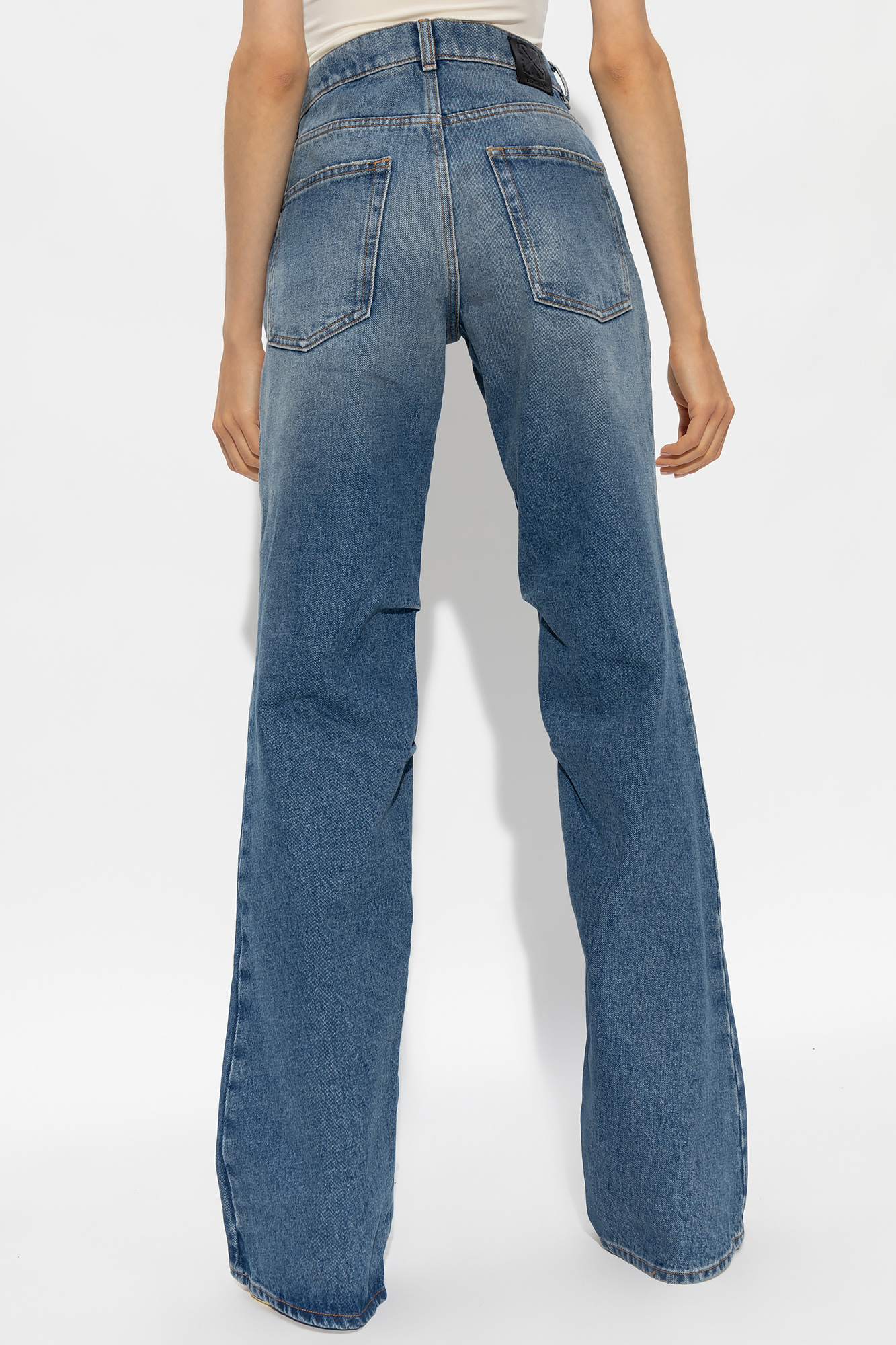 Off-white Low-rise Flared Jeans In Blue