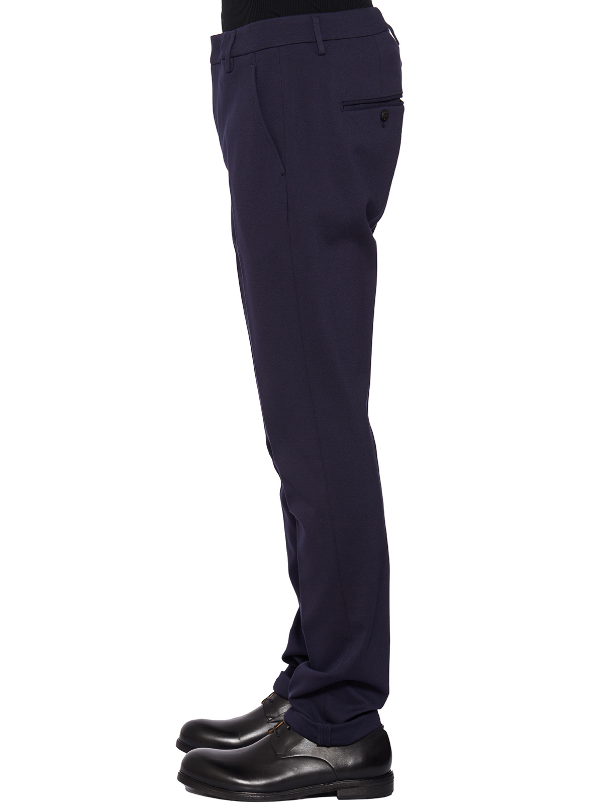 パンツ DONDUP Women Straight Pants DP268B DF0266 IO8800 Blue deep blue cotton rose print straight-leg pants