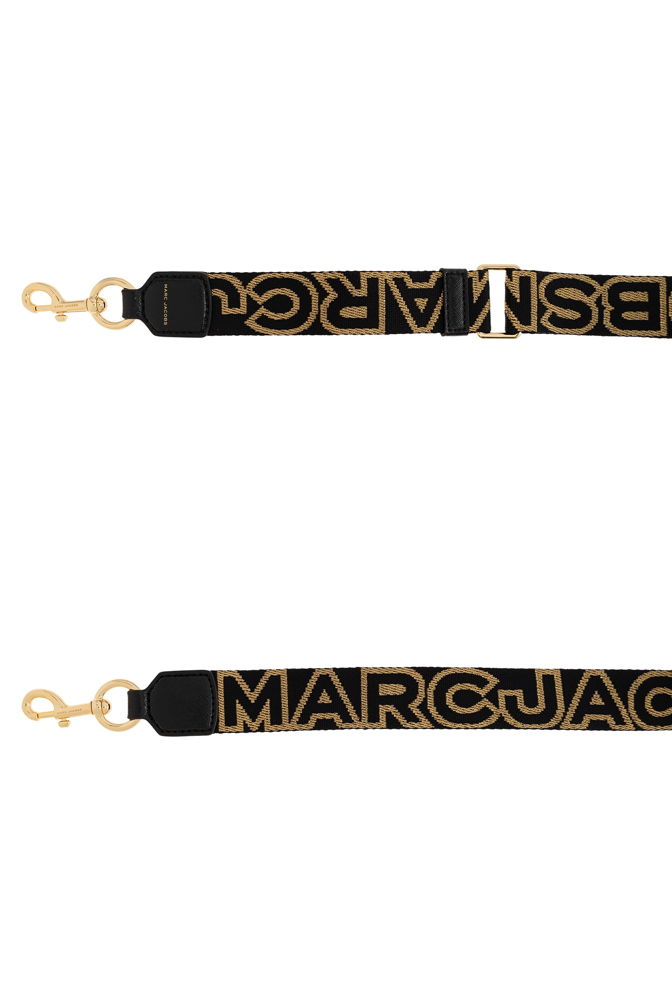Marc Jacobs The Thin Strap Logo-print Strap In Black