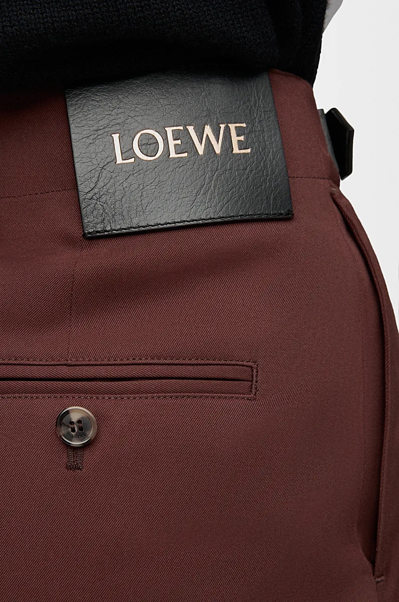 Loewe Womens Coffee Belted Cotton-silk Midi Skirt In Brown