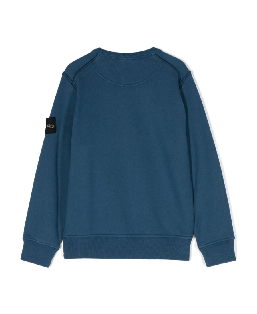 Stone Island Compass-badge Cotton Sweatshirt In Blue
